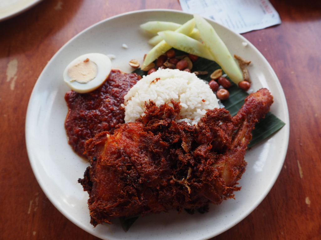 nasi lemak with ayam goreng